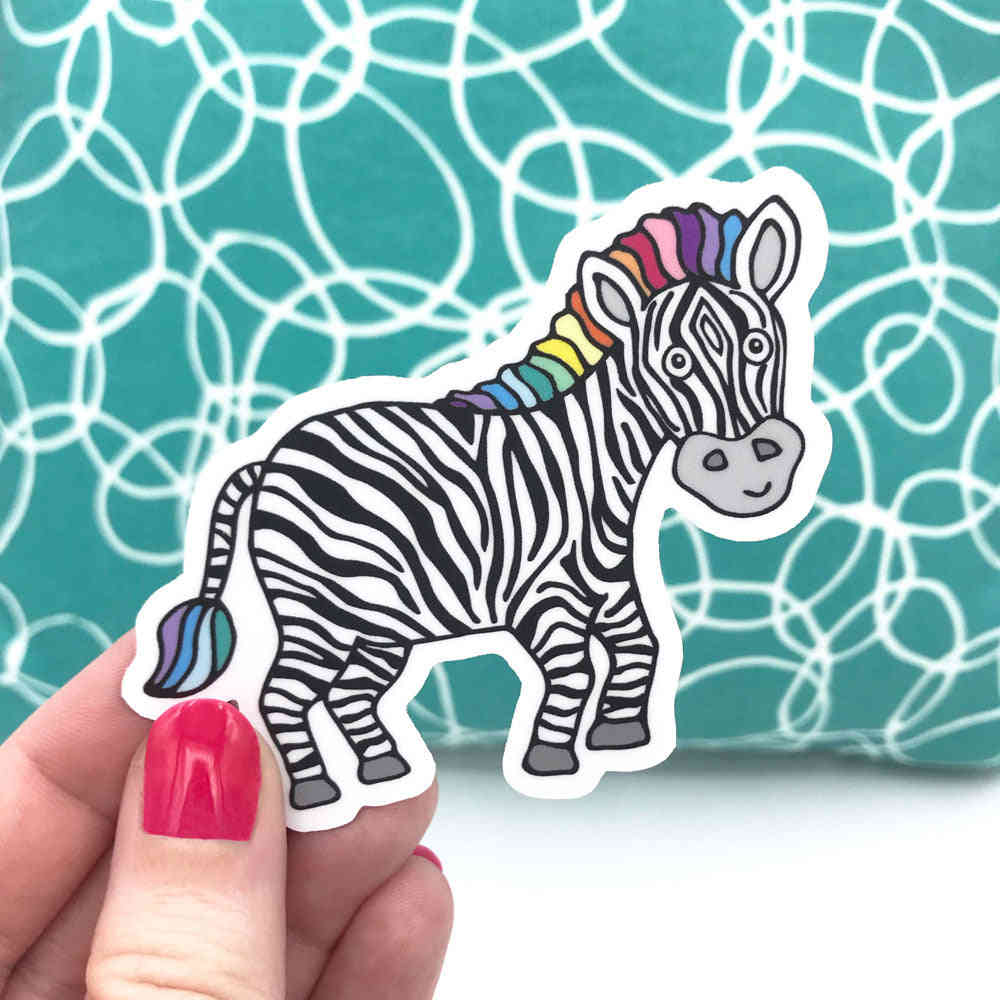 Zippy Zebra Vinyl Sticker - Waterproof & Scratch Resistant, Supports Charity