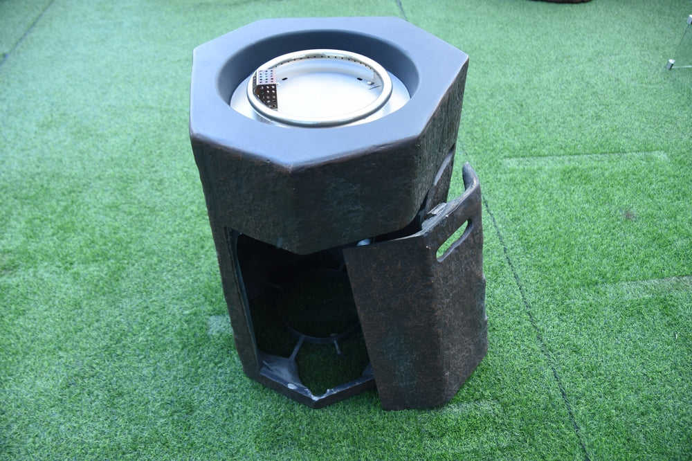 Outdoor Basalt Column Fire Pit Table - Liquid Propane