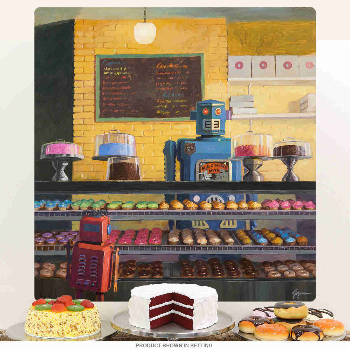 Robot Donut Shop Indecision Wall Decal by Eric Joyner