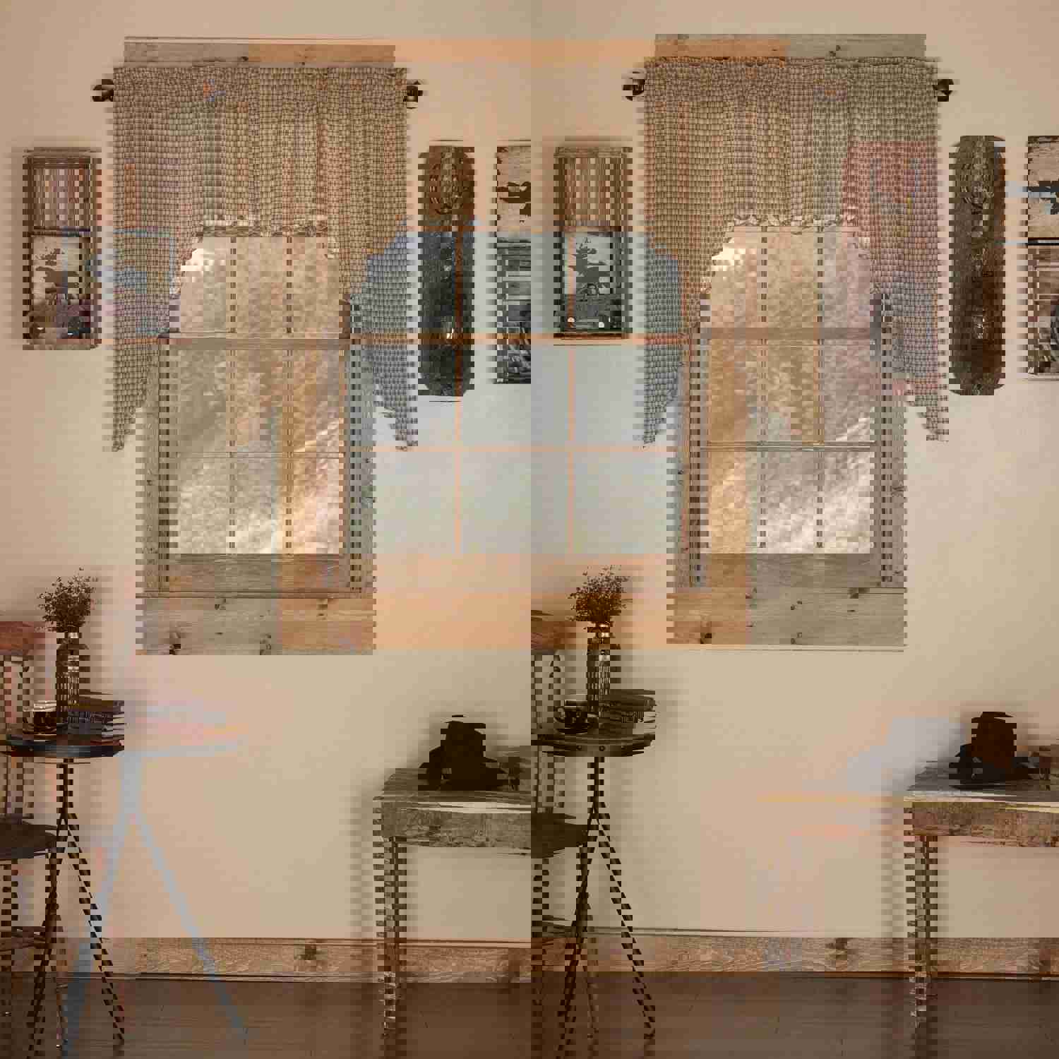Millsboro Scalloped Lined Swag Curtains - Set of 2, 100% Cotton, Machine Washable