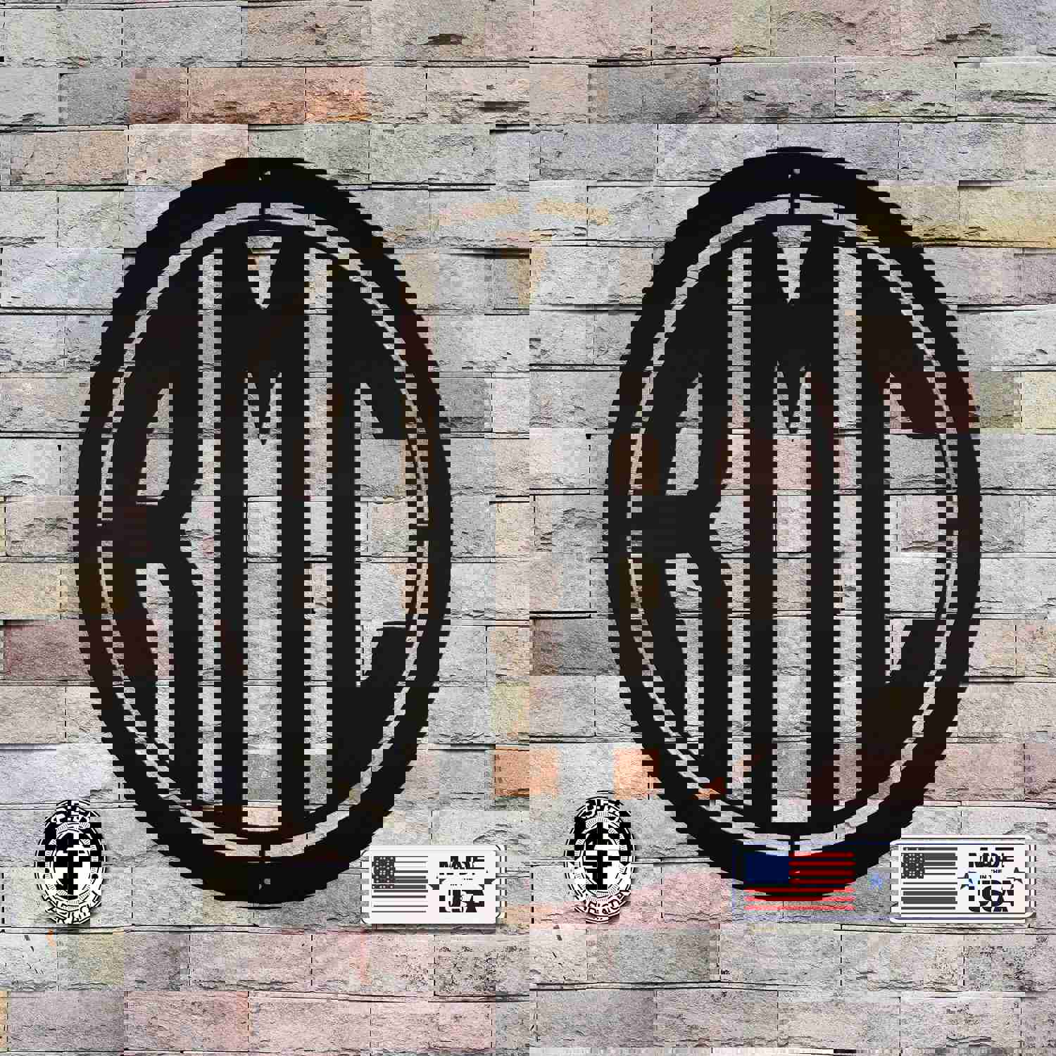 Monogram Initial Metal Sign - Personalized Home Decor & Gift