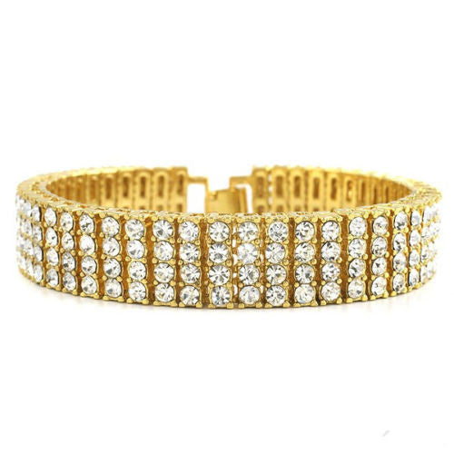 Iced Out Lab Diamond Watch, Bracelet & Power Plug Necklace Gift Set