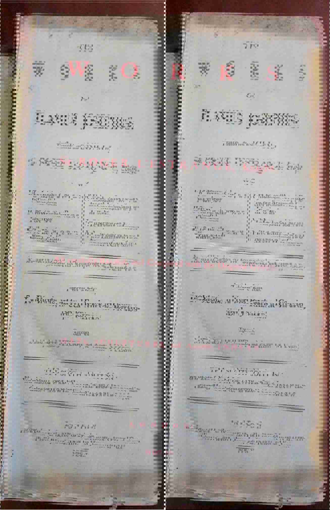 Flavius Josephus Works 1755 LEstrange Folio Book - Jewish History with Maps
