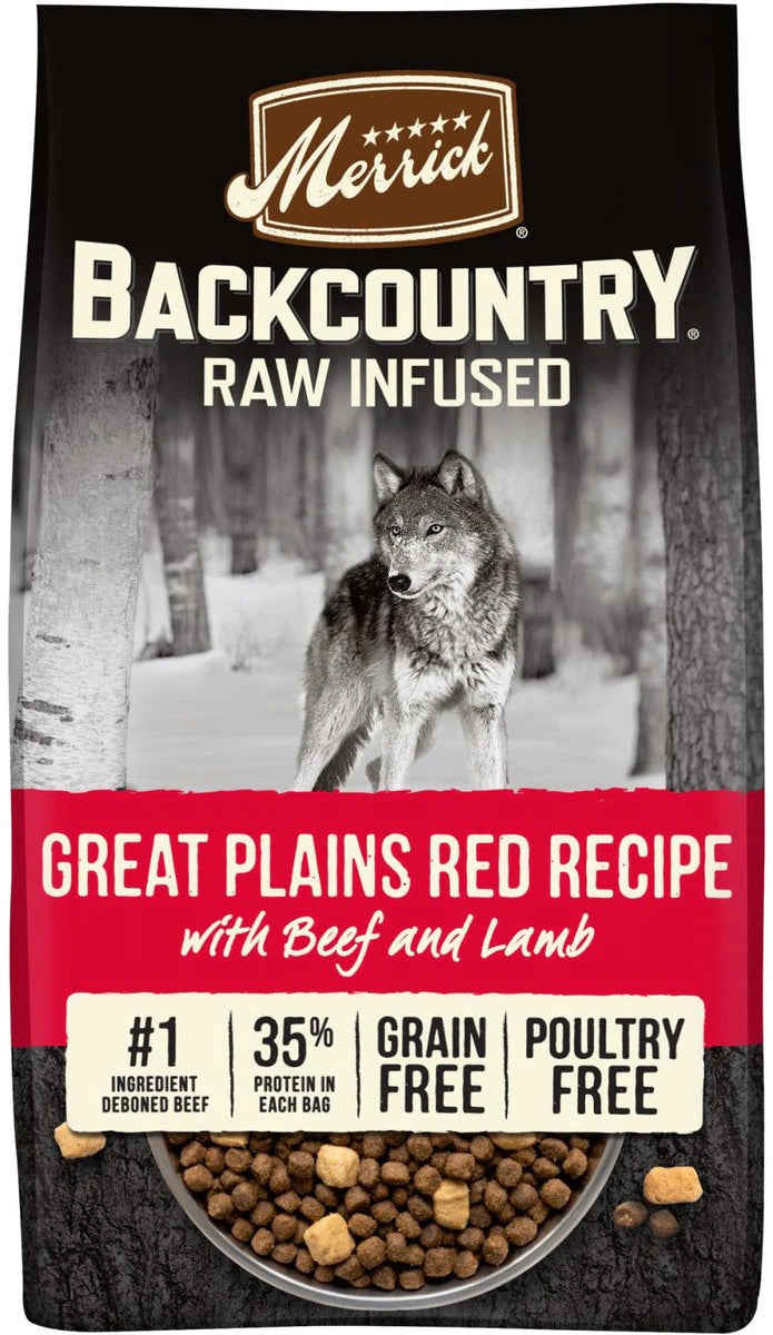 Merrick Grain Free Backcountry Raw Infused Great Plains Red Recipe Dry Dog Food, 20-lb Bag