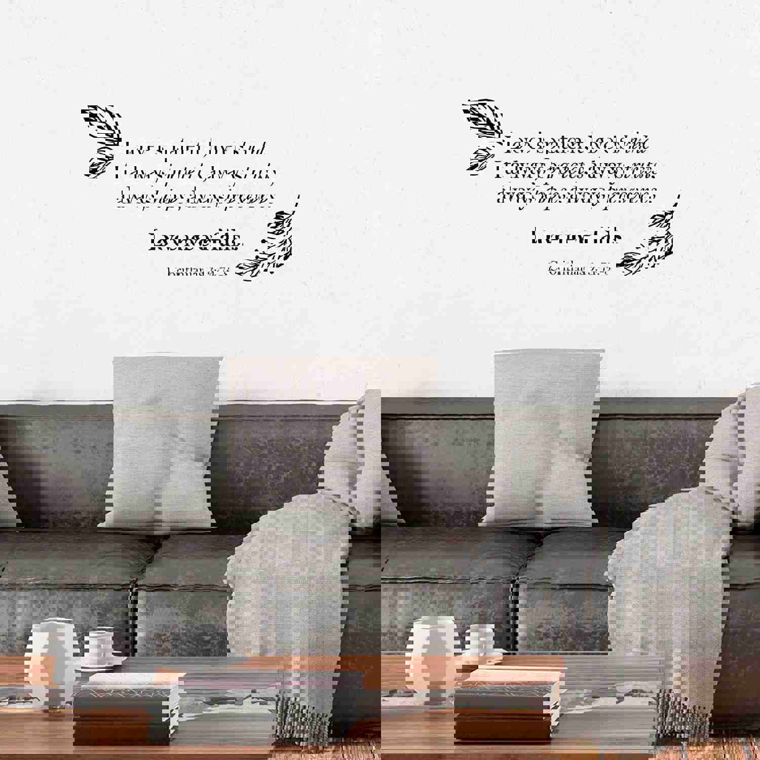 Religious Quotes Vinyl Wall Sticker - Love Is Kind Corinthians Bible Verse Decal