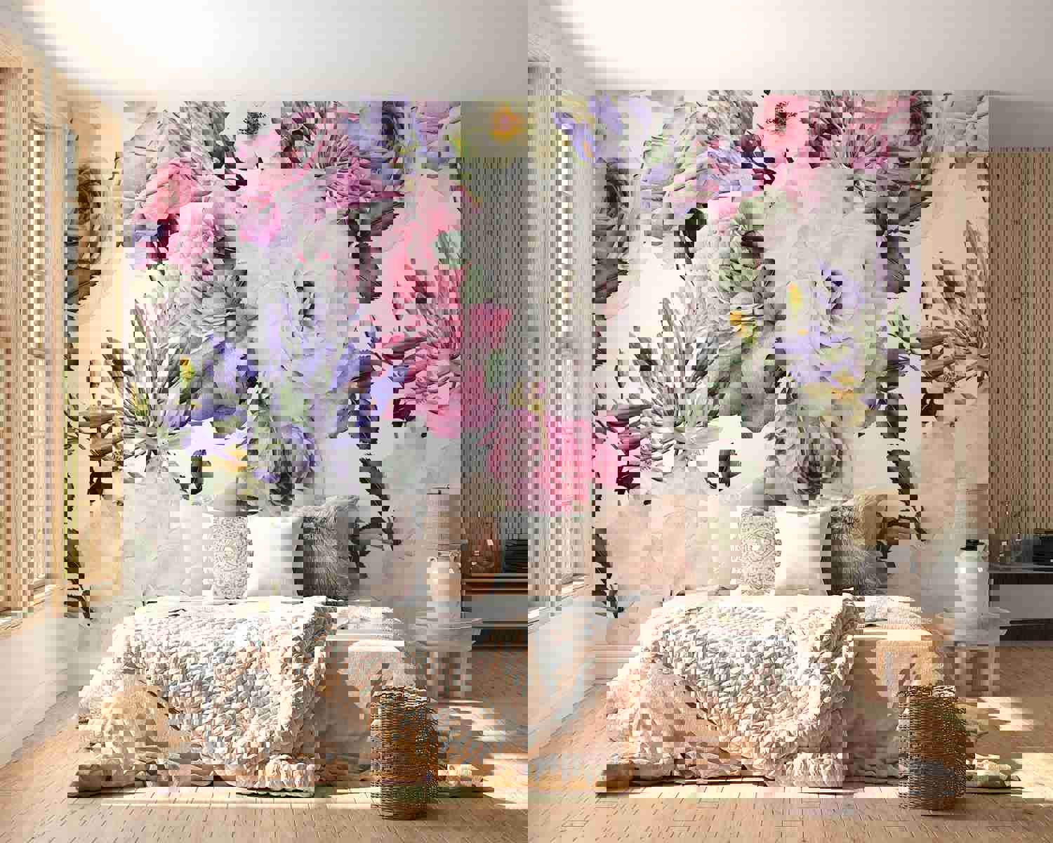 Peel & Stick Floral Wall Mural - Blooming Paradise for Your Walls
