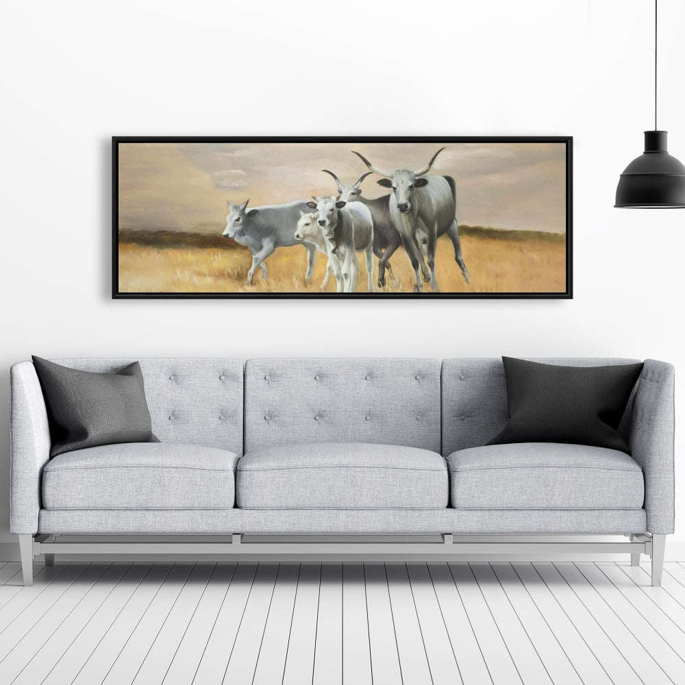Nguni Breeding Fine Art Gallery Wrapped Canvas 16x48