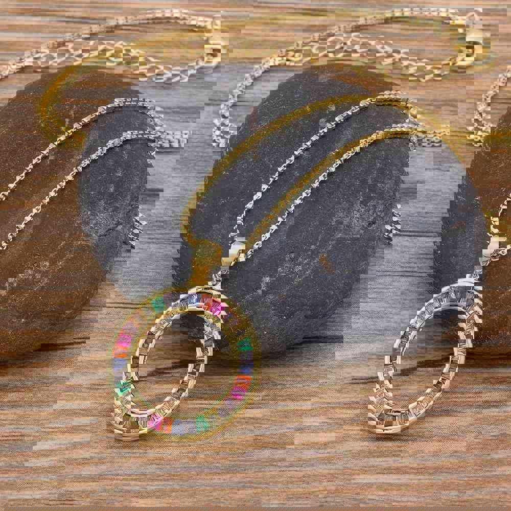The Rainbow Circle Necklace - 925 Sterling Silver with High-Quality CZ