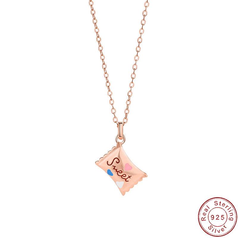 Authentic New European Cute Candy S925 Sterling Silver Necklace with CZ Heart Pendant for Women