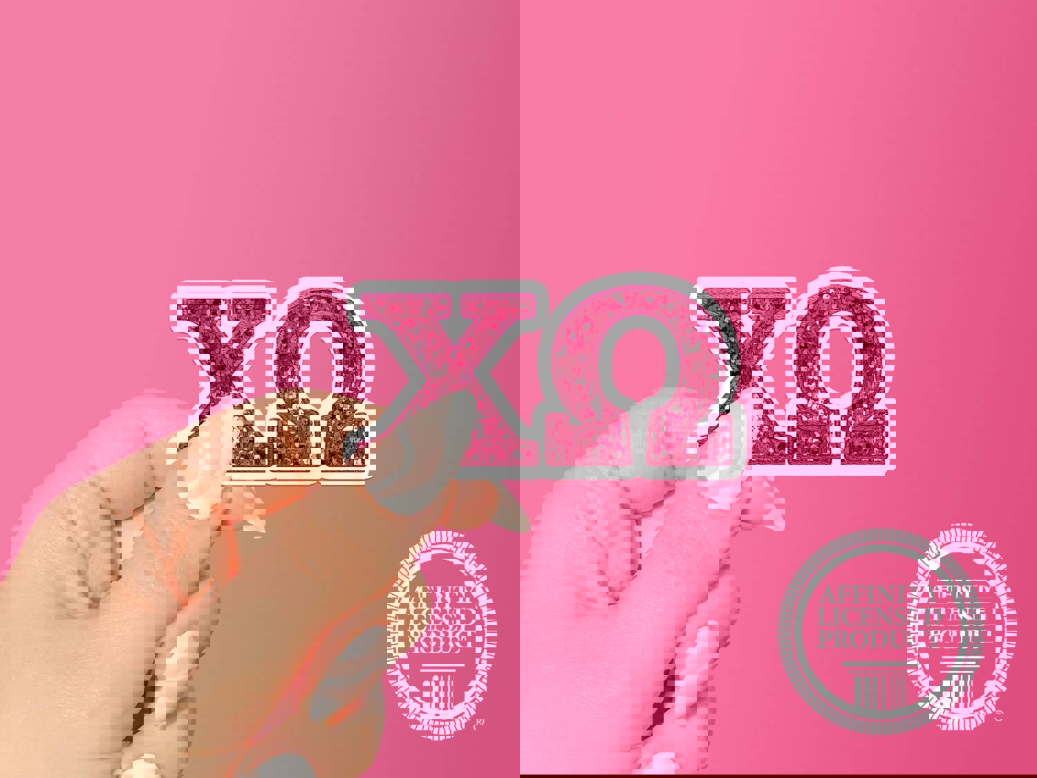 Chi Omega Sticker - Pink Sequin Sorority Vinyl Decal
