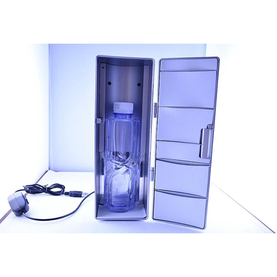 Compact Mini USB Fridge Freezer for Cans, Drinks, and Beer - Portable Cooler & Warmer for Car and Office