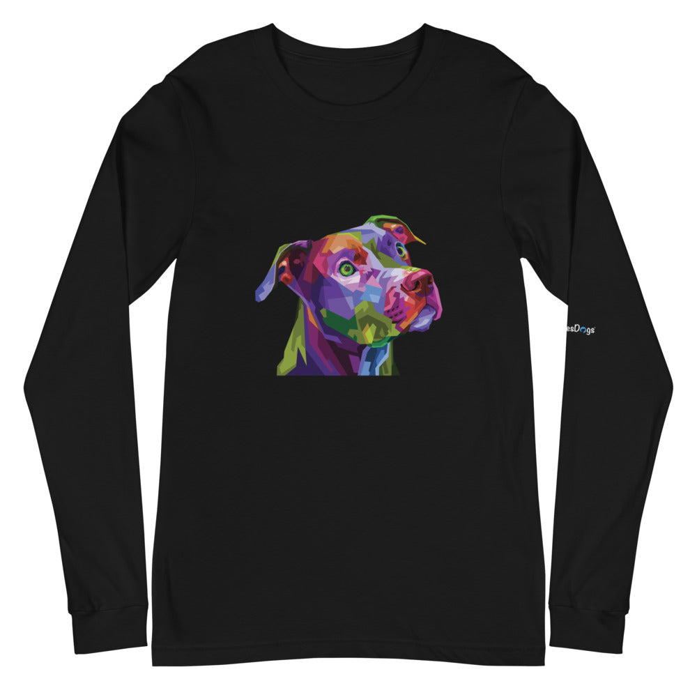 Pit Bull Pop Art Long Sleeve Tee - Unisex Soft Cotton Shirt
