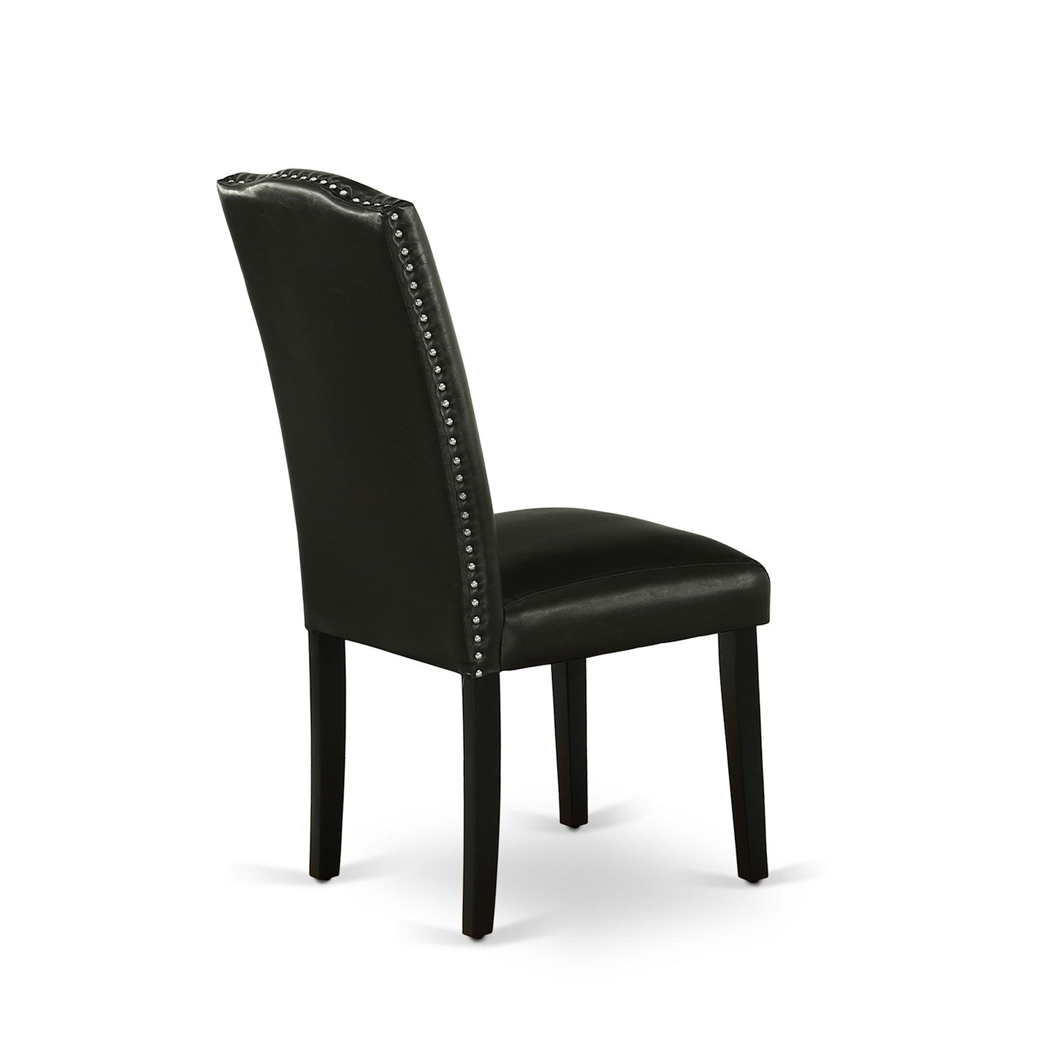 East West Furniture WEEN7-BLK-69 7-Piece Dining Set with Rectangle Table and 6 Black Faux Leather Chairs