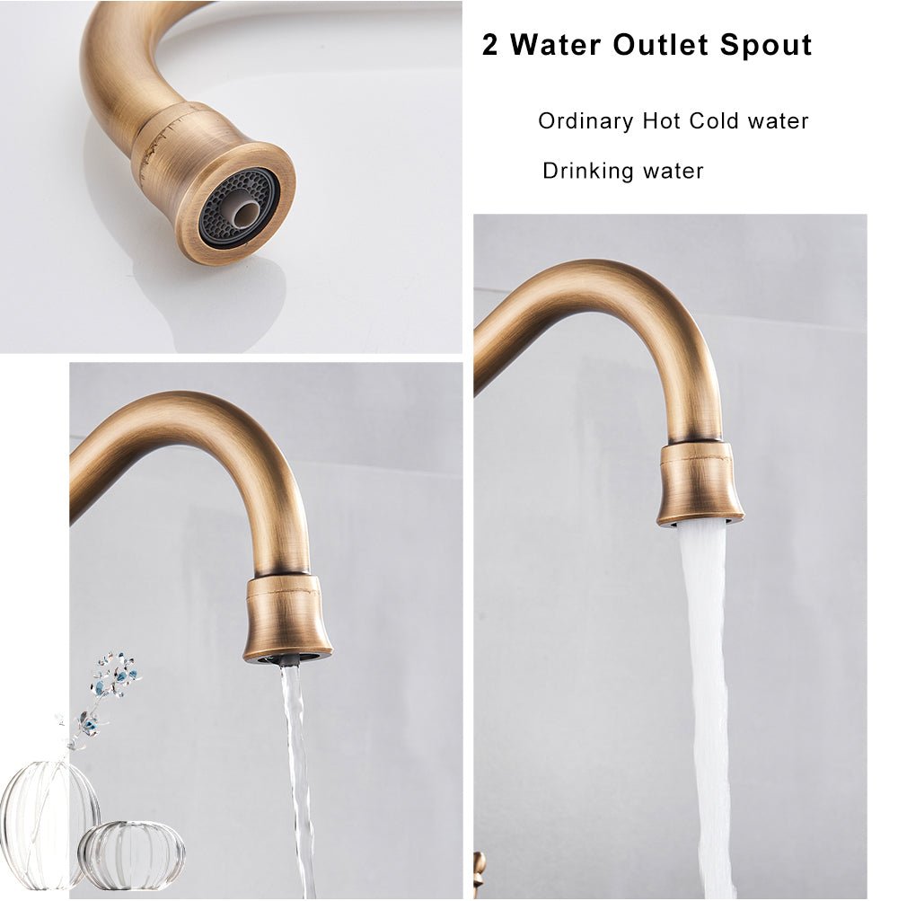 MIRODEMI® Two Handle Swivel Spout Water Purifier Sink Kitchen Faucet