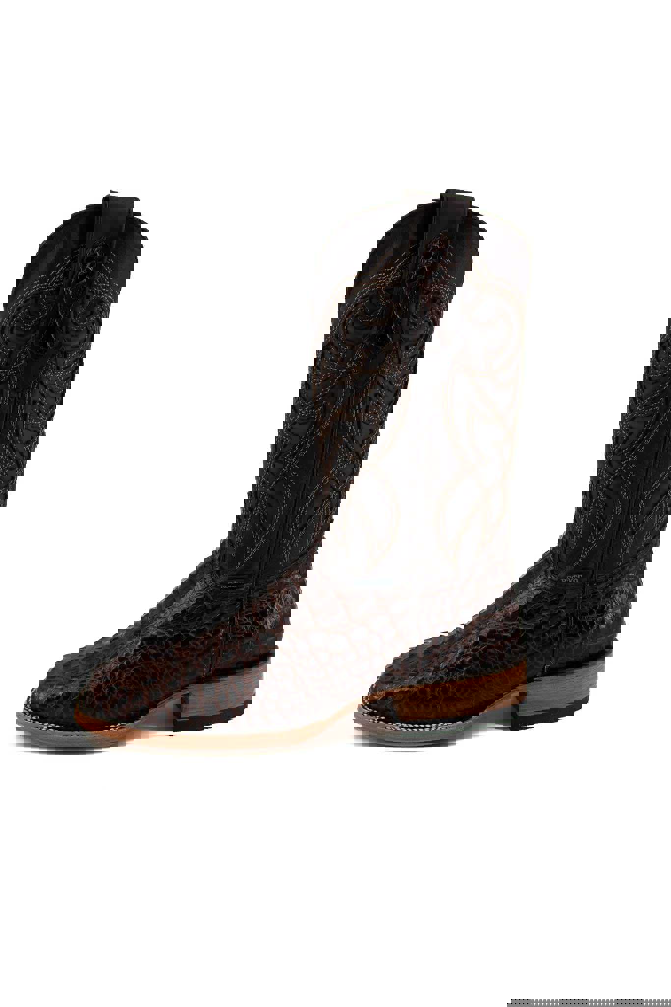 Imit. Fuscus De Cocodrilo Cowboy Boot - Genuine Leather Square Toe