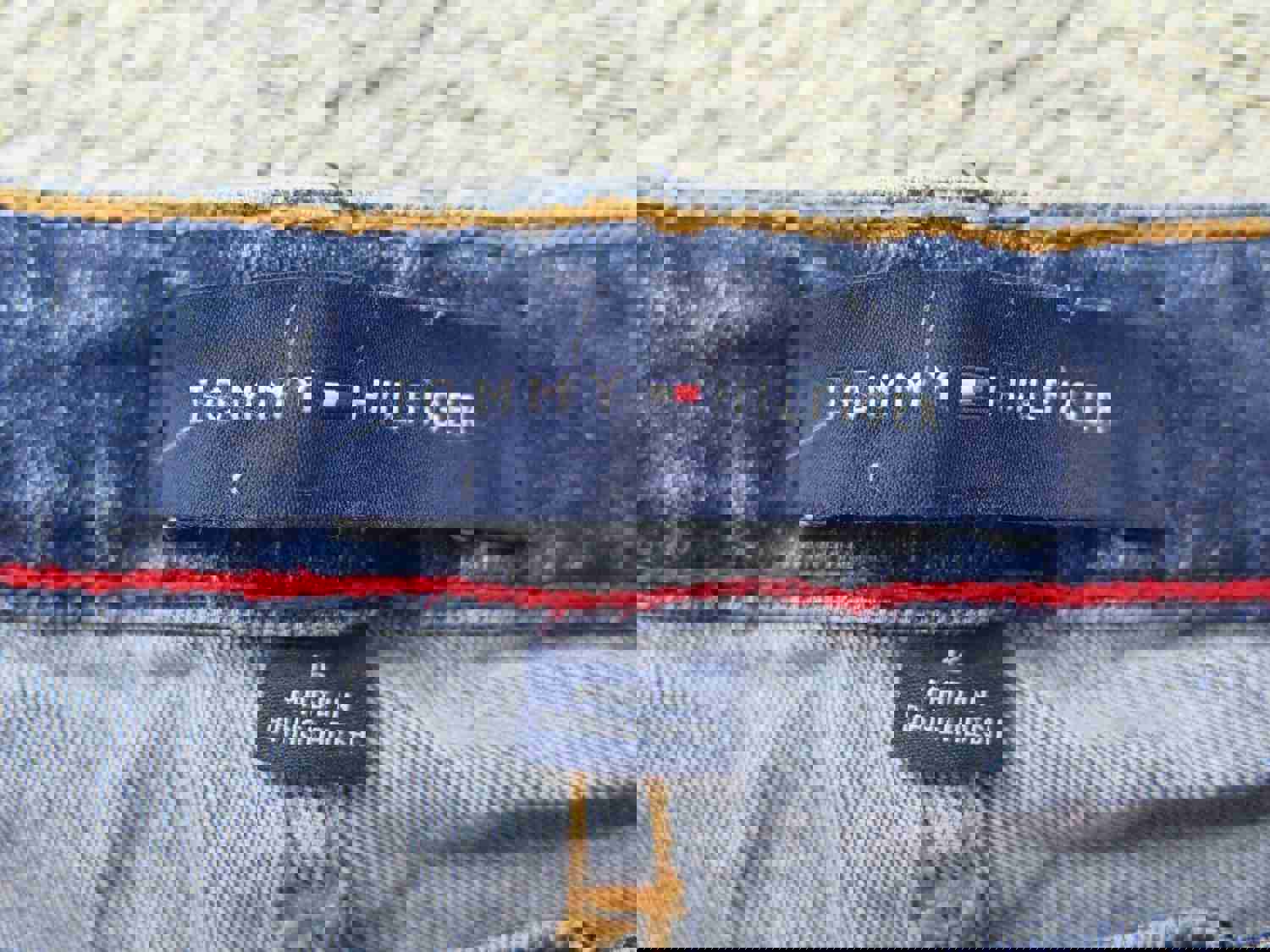 Tommy Hilfiger Women's Blue Denim Roll Hem High Rise Shorts Size 16