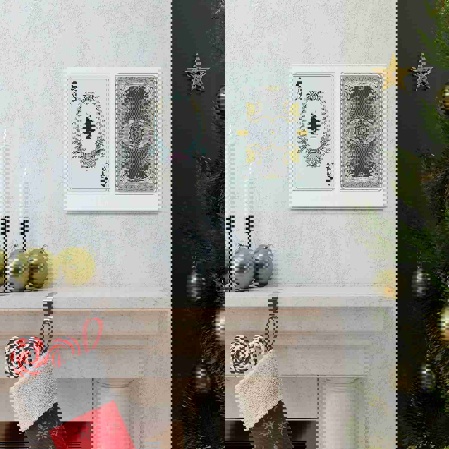 Steampunk Style Ace Of Spades Playing Card Canvas Wall Art - Ready-to-Hang Home Decor