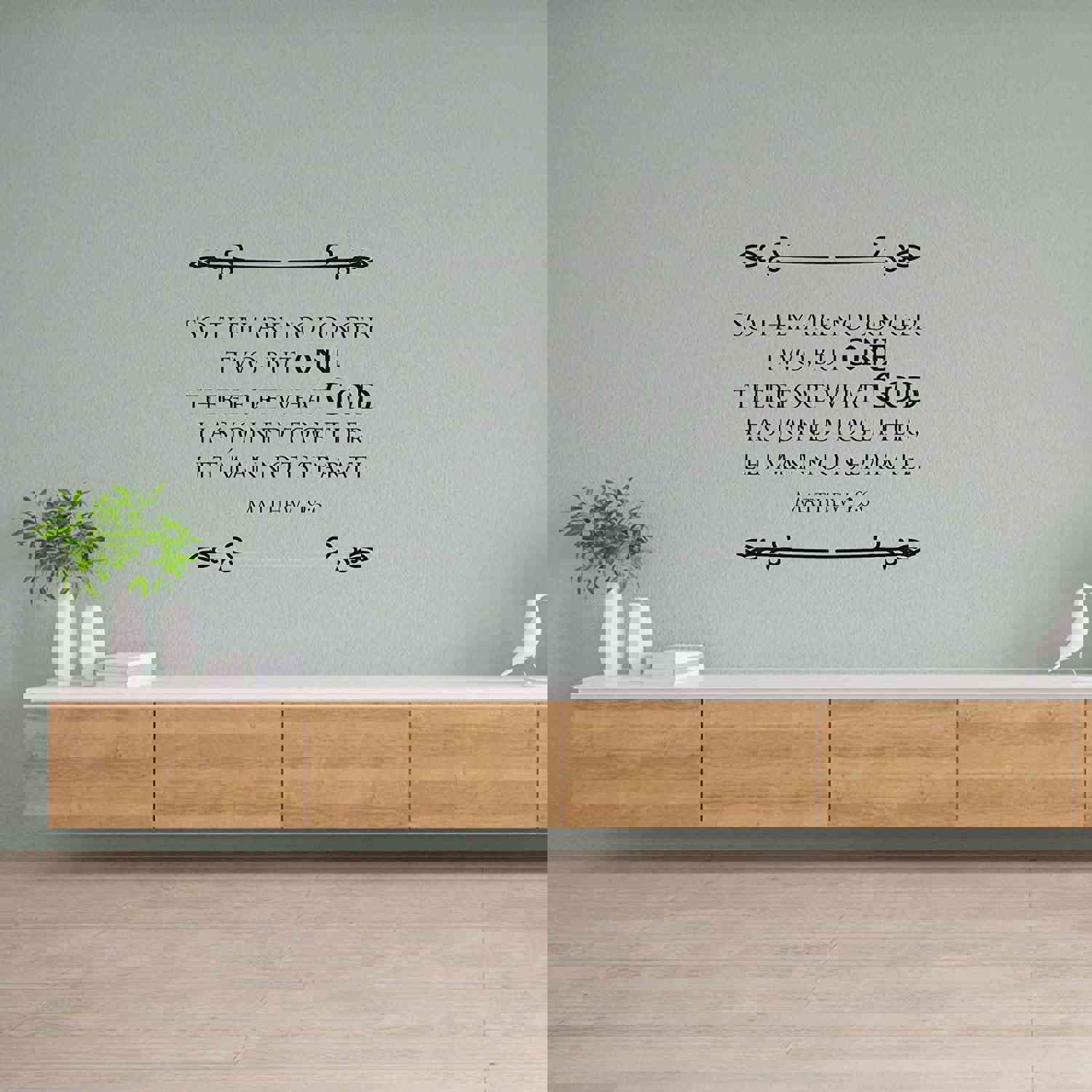 Religious Quotes Vinyl Wall Sticker - No Longer Two But One Bible Verse Decal