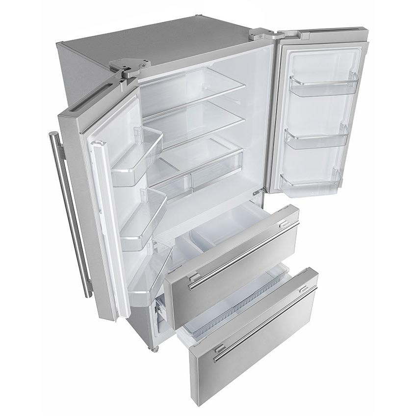 Forno 36-inch, 19.2 cu.ft. Freestanding French 4-Door Refrigerator with Interior Ice Maker