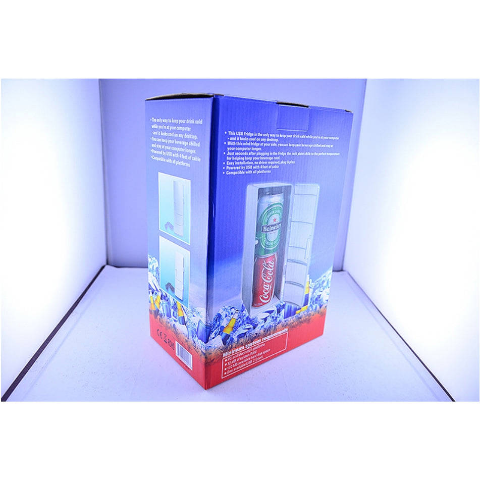 Compact Mini USB Fridge Freezer for Cans, Drinks, and Beer - Portable Cooler & Warmer for Car and Office
