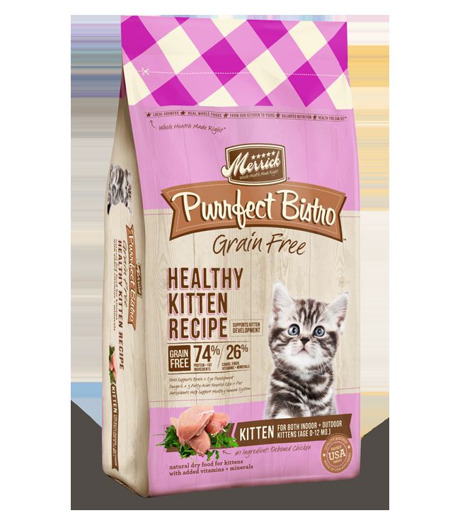 Merrick Purrfect Bistro Grain Free Healthy Kitten Dry Cat Food, 4-lb Bag