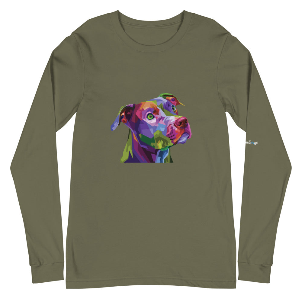 Pit Bull Pop Art Long Sleeve Tee - Unisex Soft Cotton Shirt