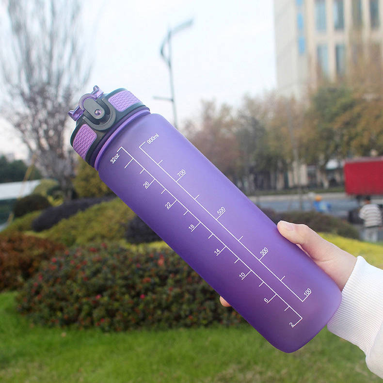 HeyoCombat 32 OZ Motivational Water Bottle with Ice Grid, Leakproof & BPA Free