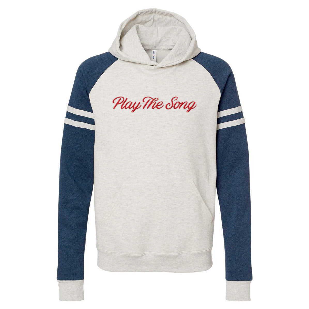 Play The Song Script Hoodie - Embroidered Color-Block Sweatshirt