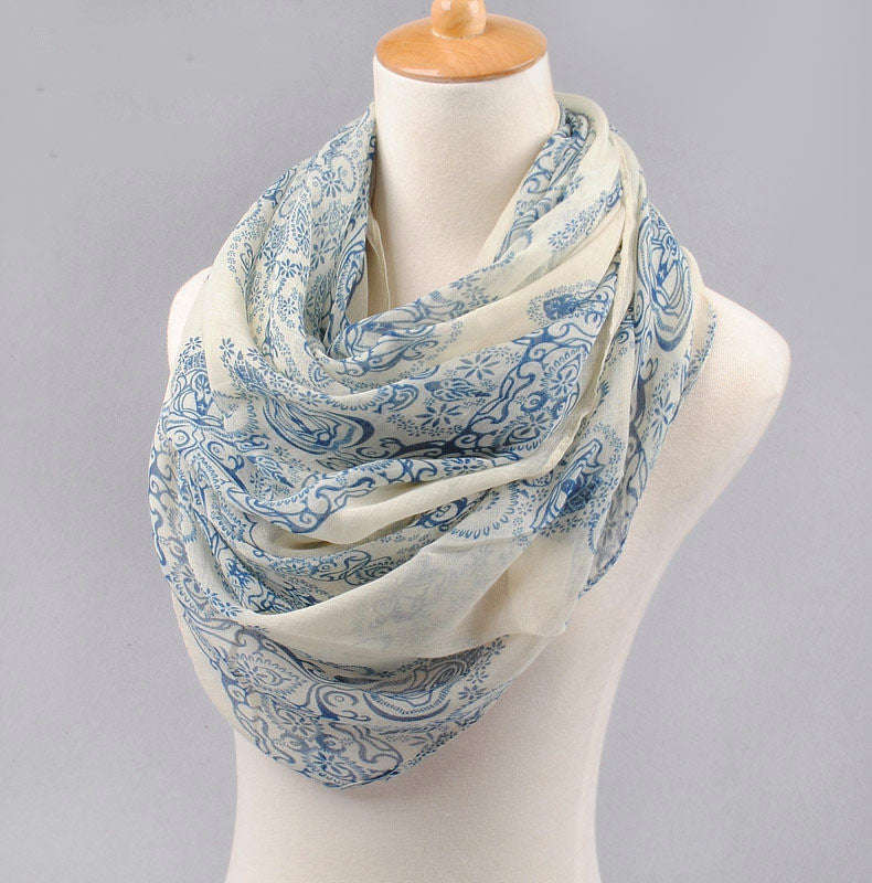 Fashion Women's Leopard Print Chiffon and Cotton Scarf Shawl