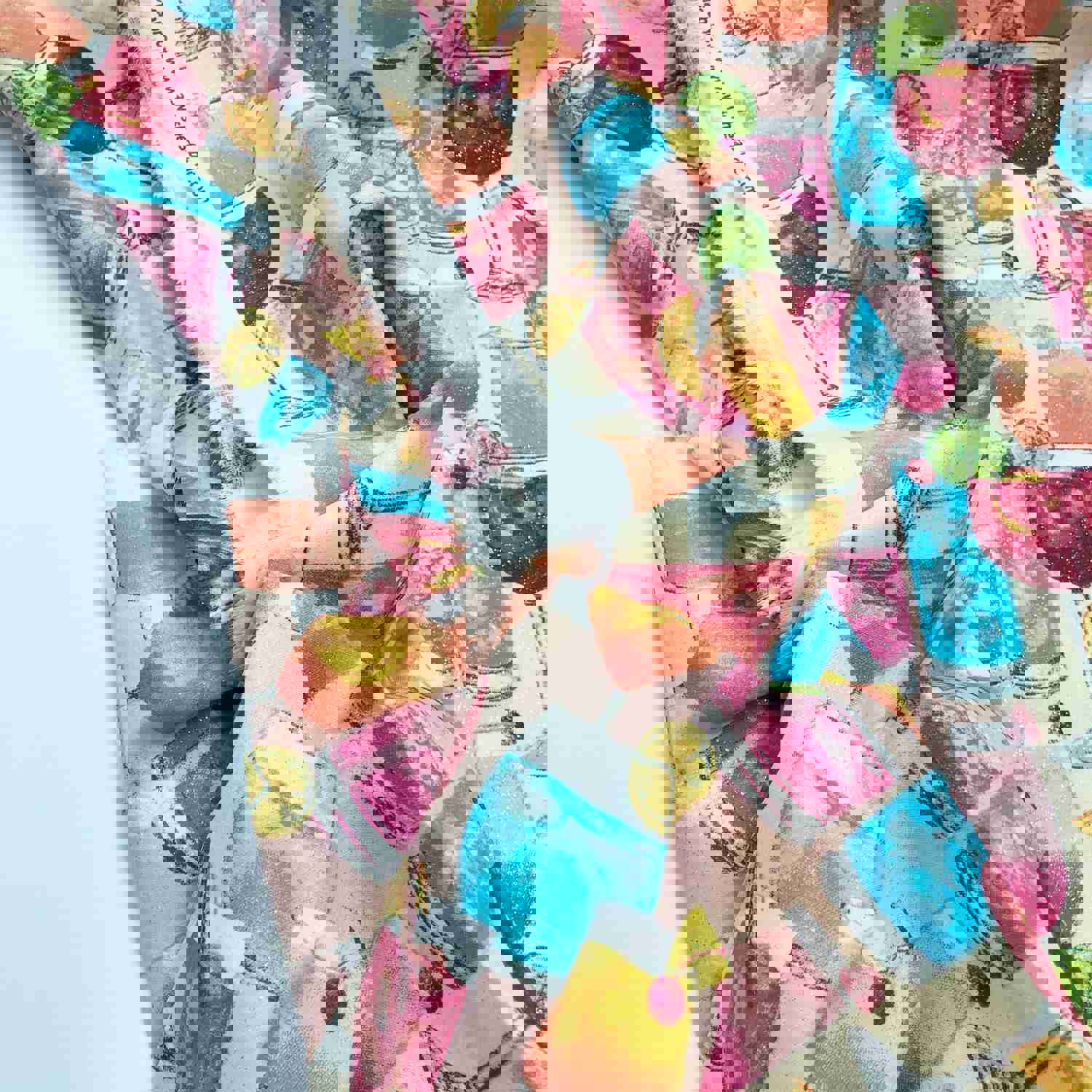 3 Wishes Mixology Mixed Drinks Glitter Multi Cotton Fabric