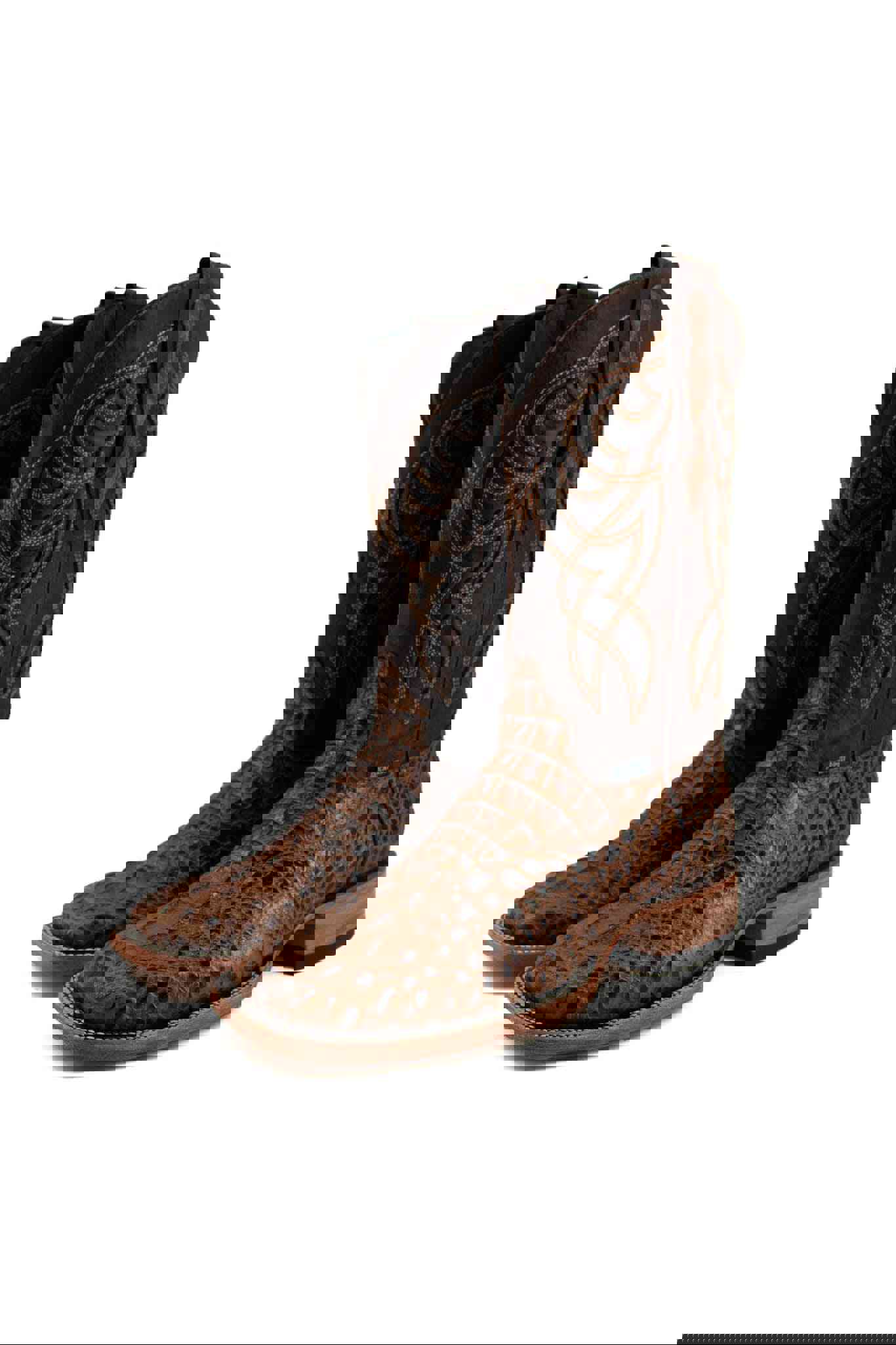 Imit. Fuscus De Cocodrilo Cowboy Boot - Genuine Leather Square Toe