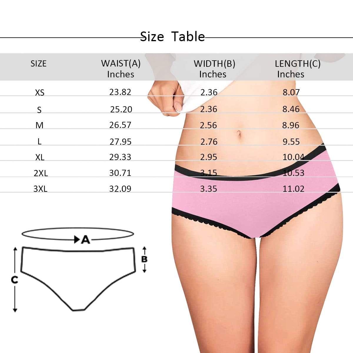 Custom Face Property Underwear for Ladies - Personalized High-Cut Briefs