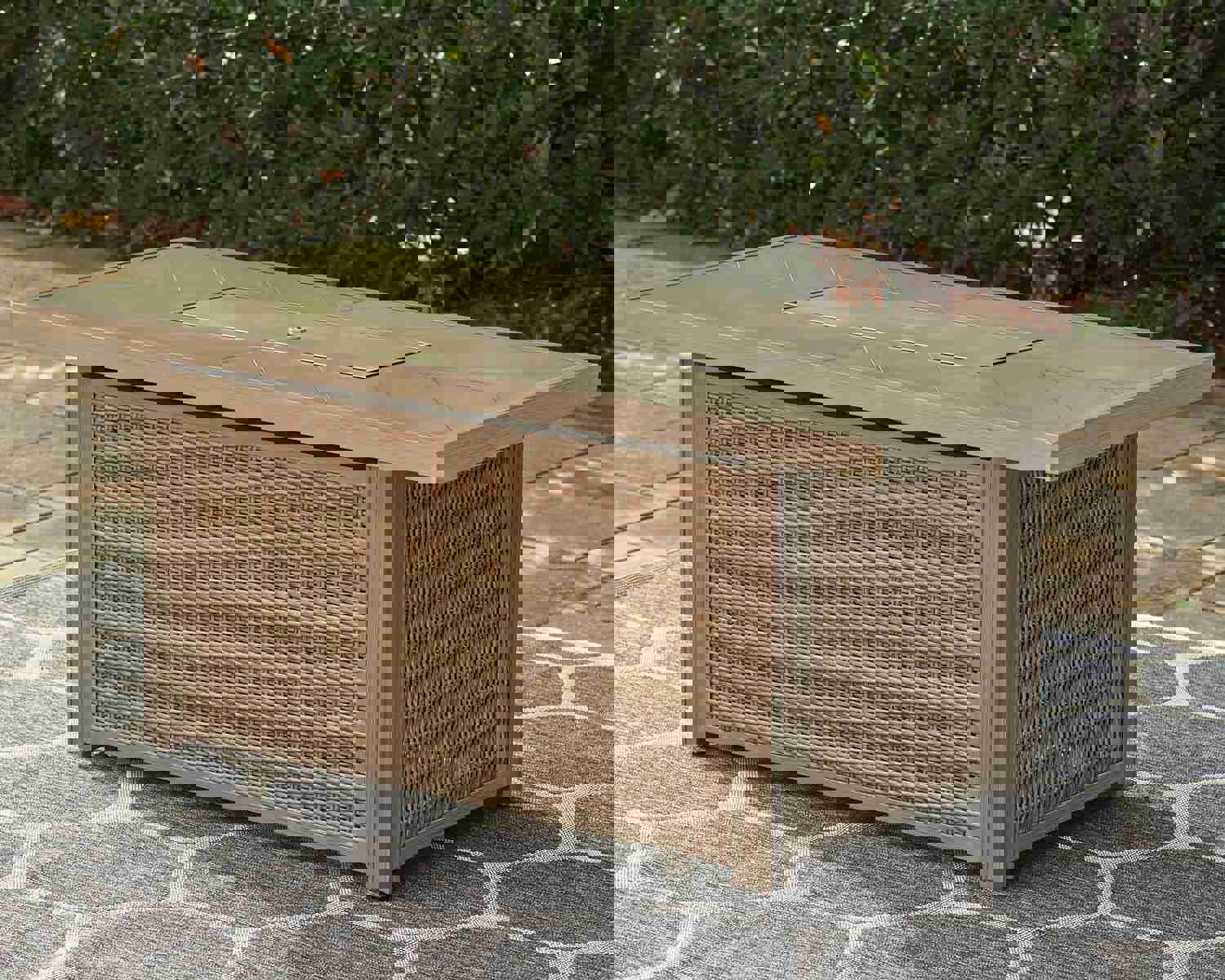 Beachcroft Rectangular Fire Pit Table - Stylish Outdoor Gas Fire Pit