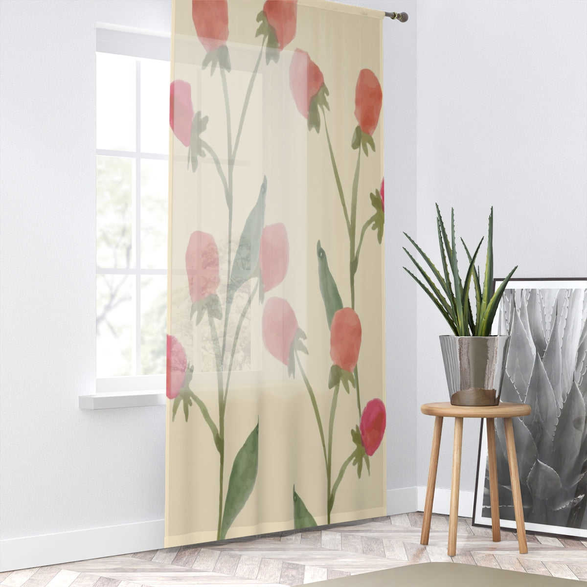 PEACHY BUDS - SHEER Window Curtain