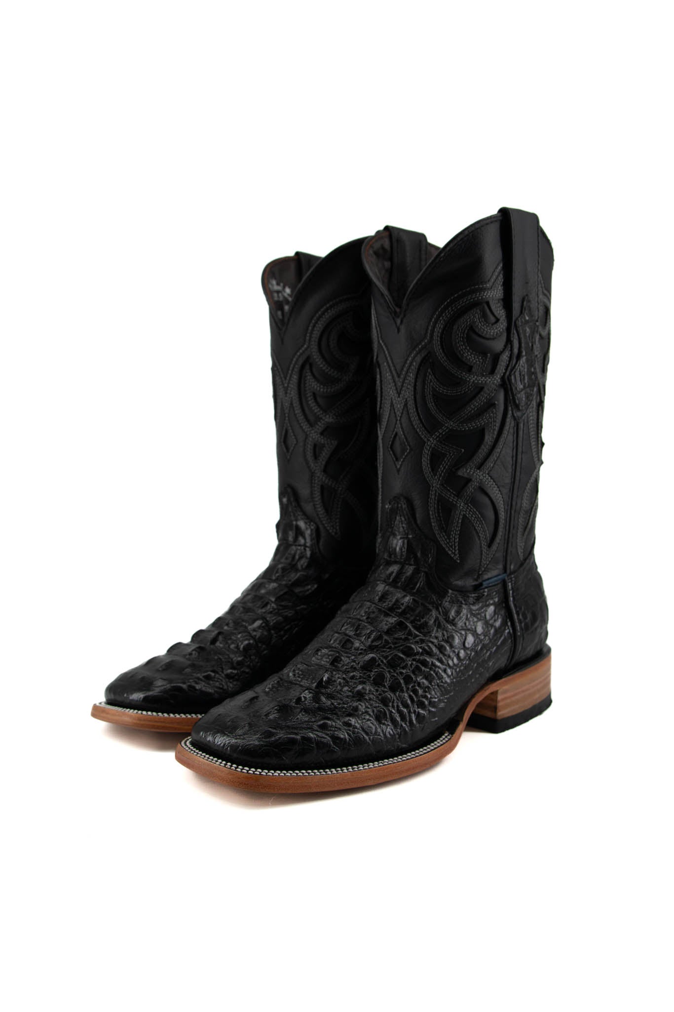 Imit. Fuscus De Cocodrilo Cowboy Boot - Genuine Leather Square Toe