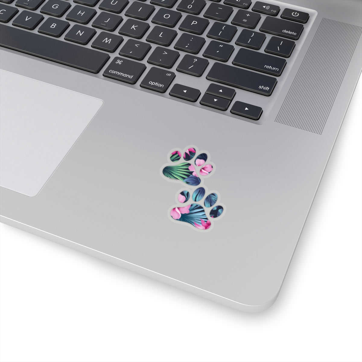 Tropical Dog Paw Print Sticker - Floral Leaf Design for Pets Lovers