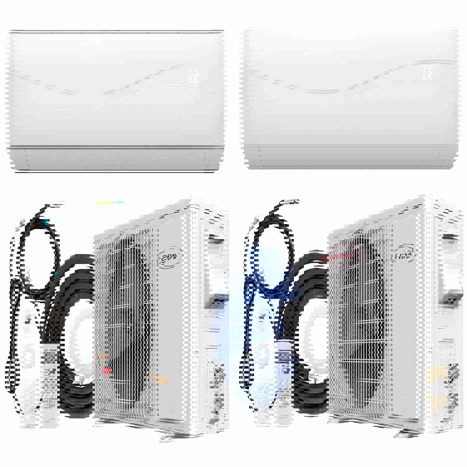 9000BTU Split Air Conditioner & Heater, 17 SEER2 208V-230V Energy Efficient Wall Mount AC Unit with Heat Pump, Inverter System