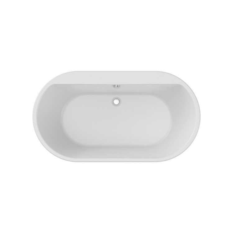 Freestanding Tub Brioso 66 x 36 x 23 Inch 2 Piece Center Drain Thunder Gray Oval