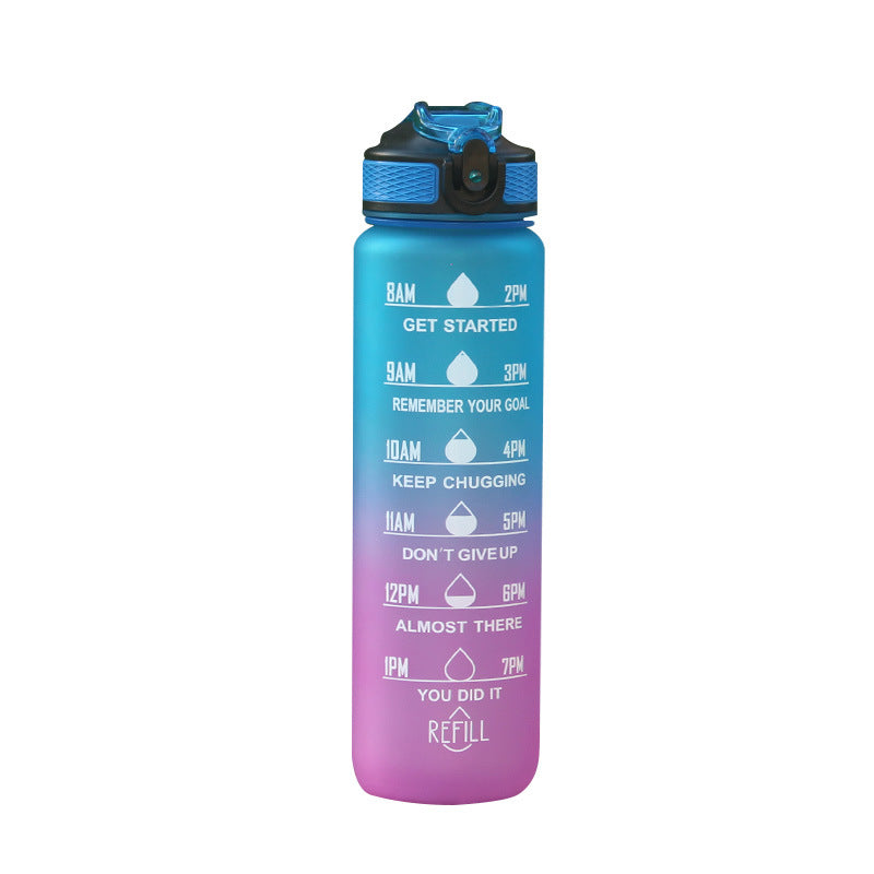 HeyoCombat 32 OZ Motivational Water Bottle with Ice Grid, Leakproof & BPA Free