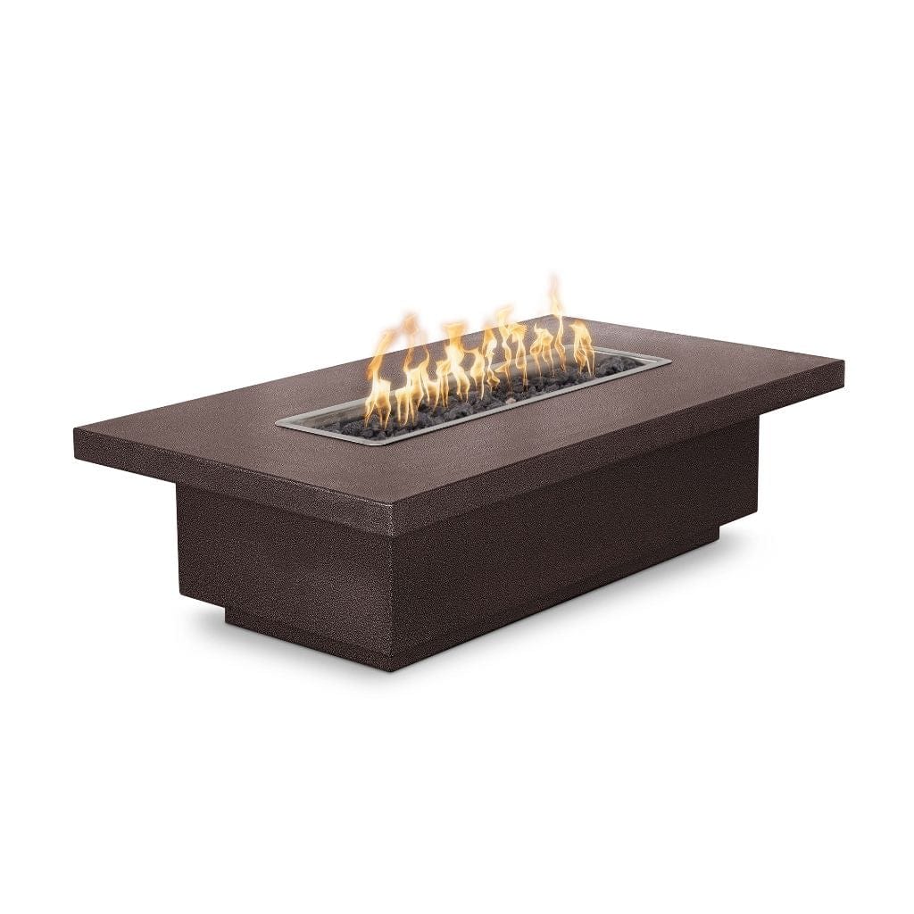 The Outdoor Plus 84 Fremont Powder Coated Steel Rectangle Fire Pit - 15 tall