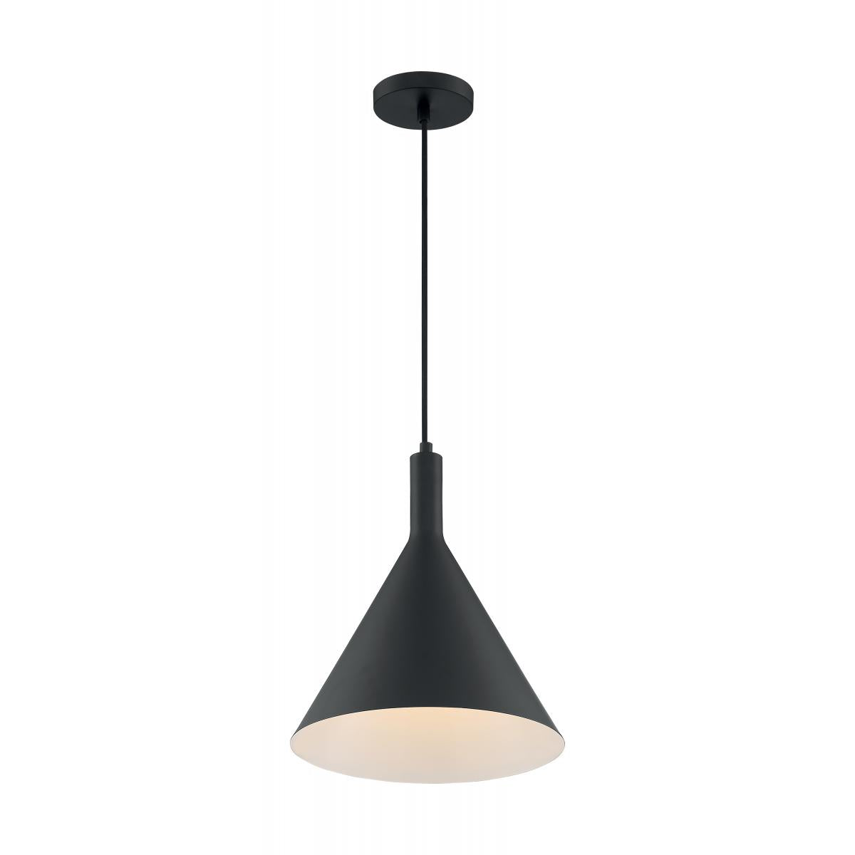 60-7128 LIGHTCAP 1LT LARGE PENDANT - Matte Black Finish