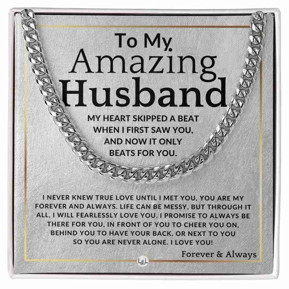 To My Husband - True Love Necklace - Romantic Gift for Christmas, Valentine's Day, Birthday or Anniversary