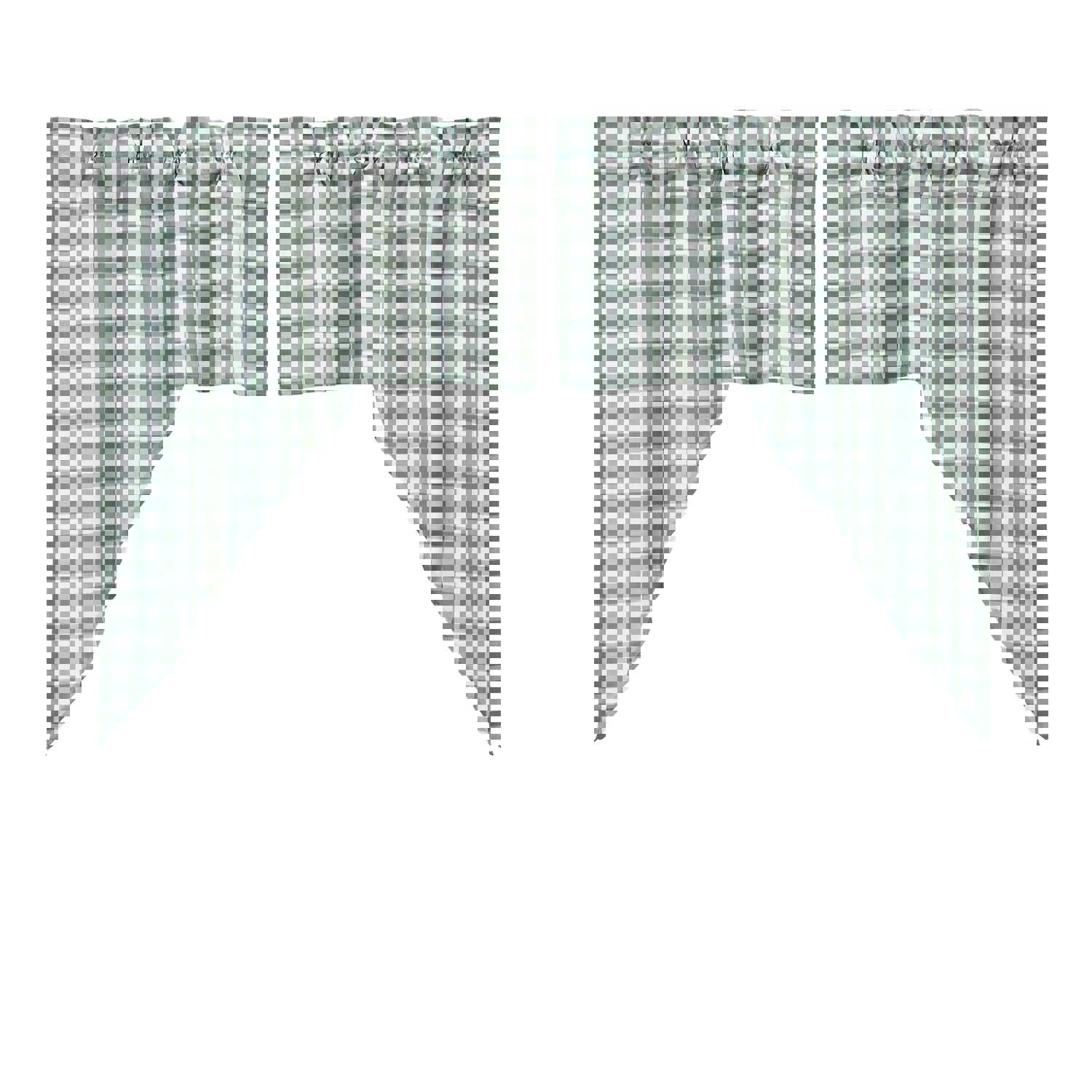 Annie Buffalo Green Check Swag Curtain Set of 2 - Modern Farmhouse Style