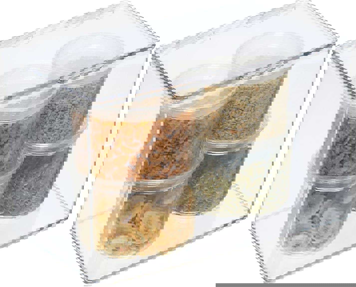 mDesign Plastic Stackable Food Storage Container with Hinged Lid - Clear Organizer for Kitchen, Pantry, Fridge/Freezer