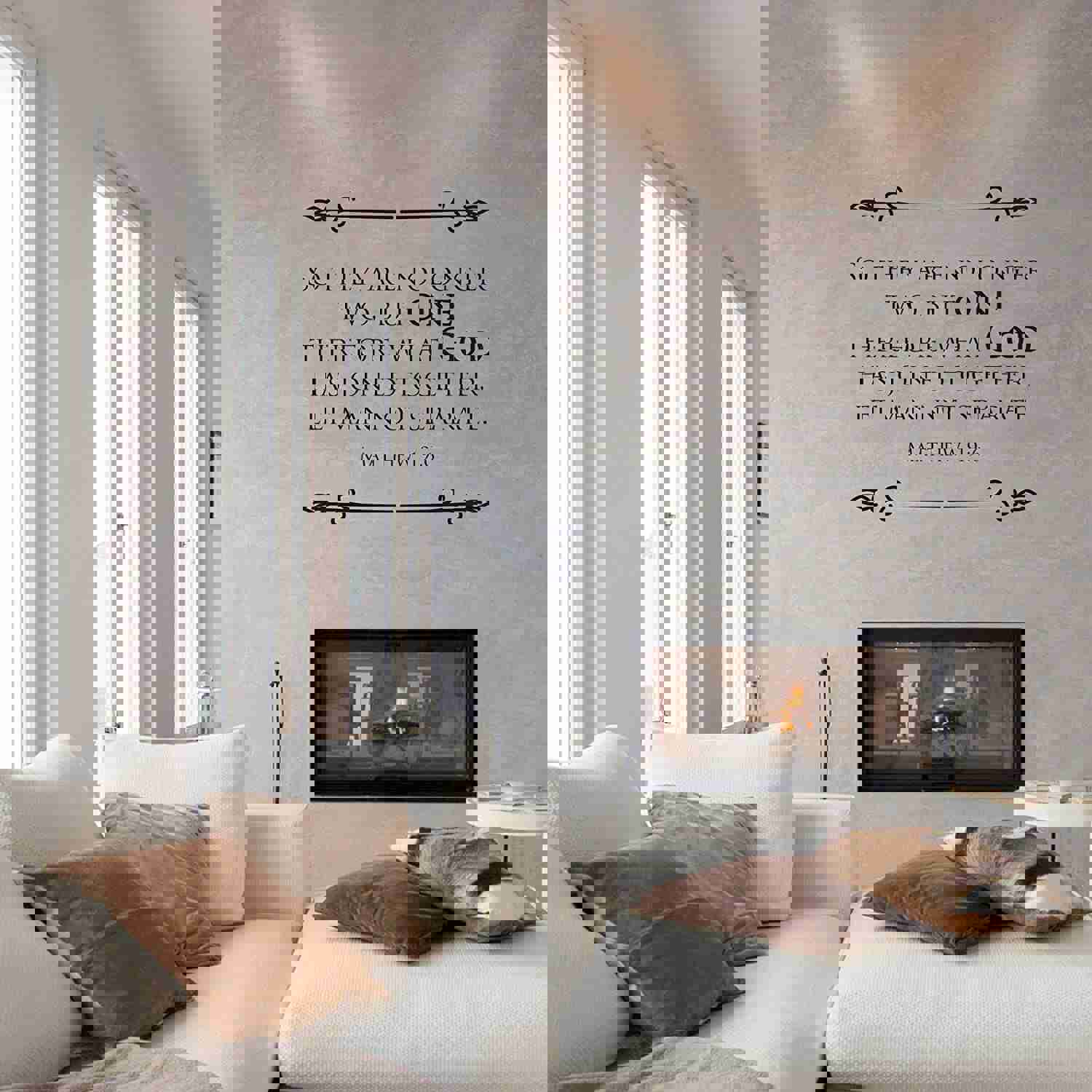 Religious Quotes Vinyl Wall Sticker - No Longer Two But One Bible Verse Decal