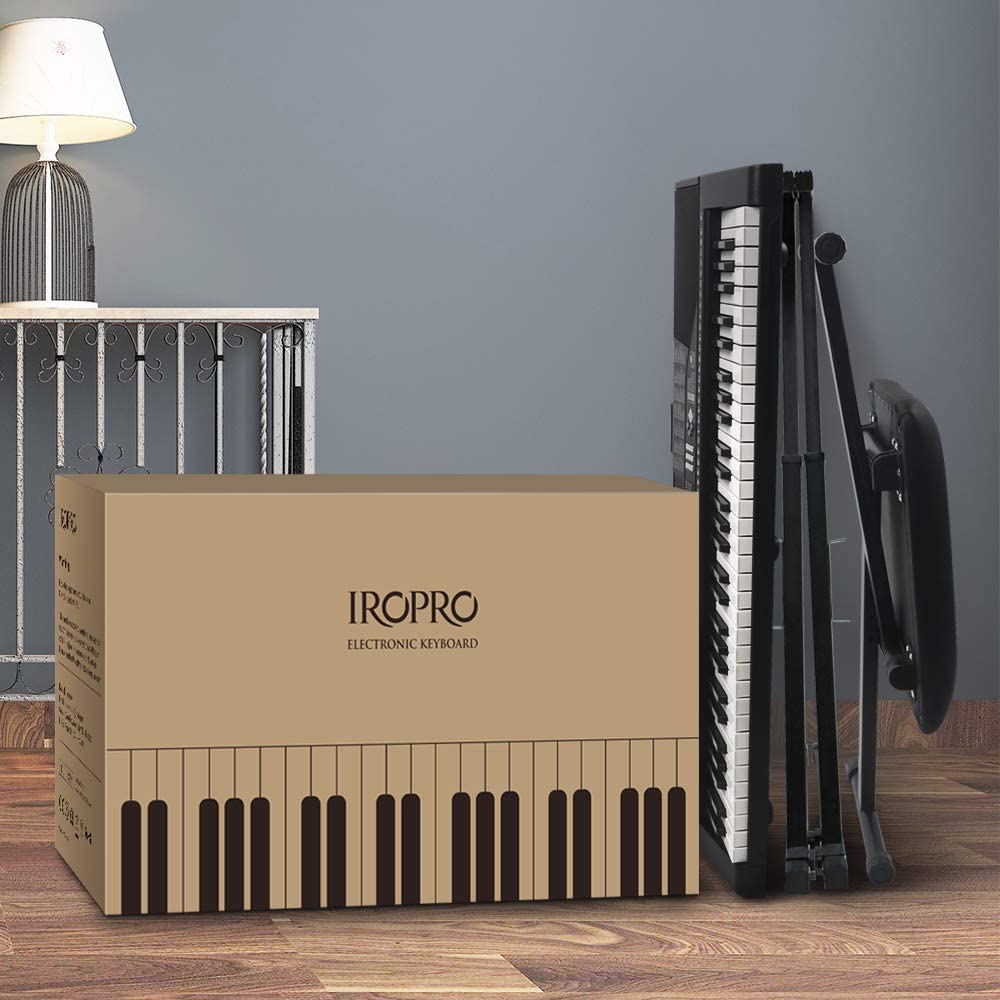 61-Key Portable Electronic Keyboard Piano for Beginners with Lighting Keys and Interactive Teaching System
