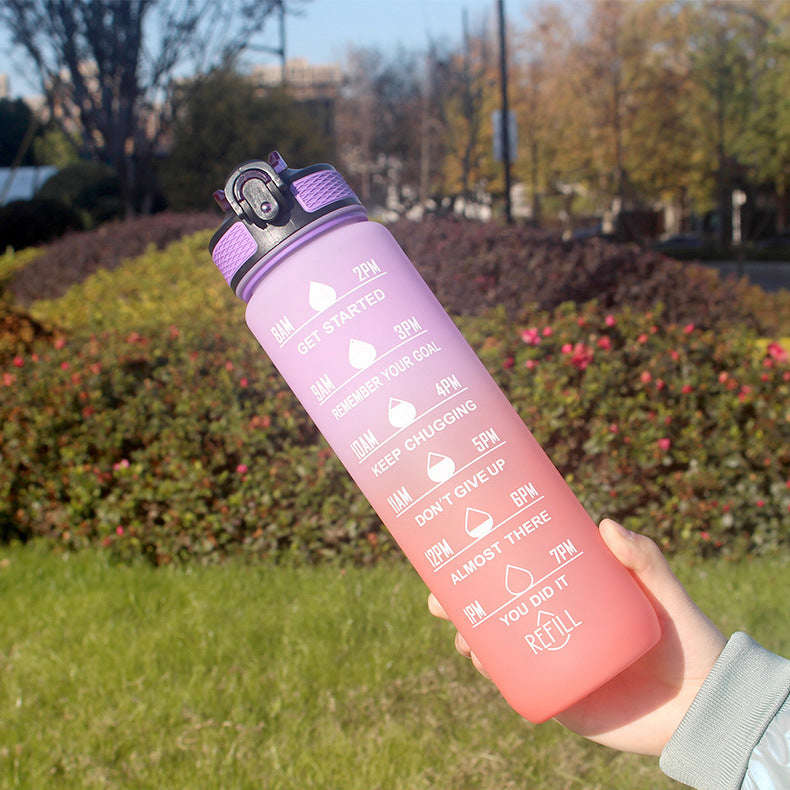HeyoCombat 32 OZ Motivational Water Bottle with Ice Grid, Leakproof & BPA Free
