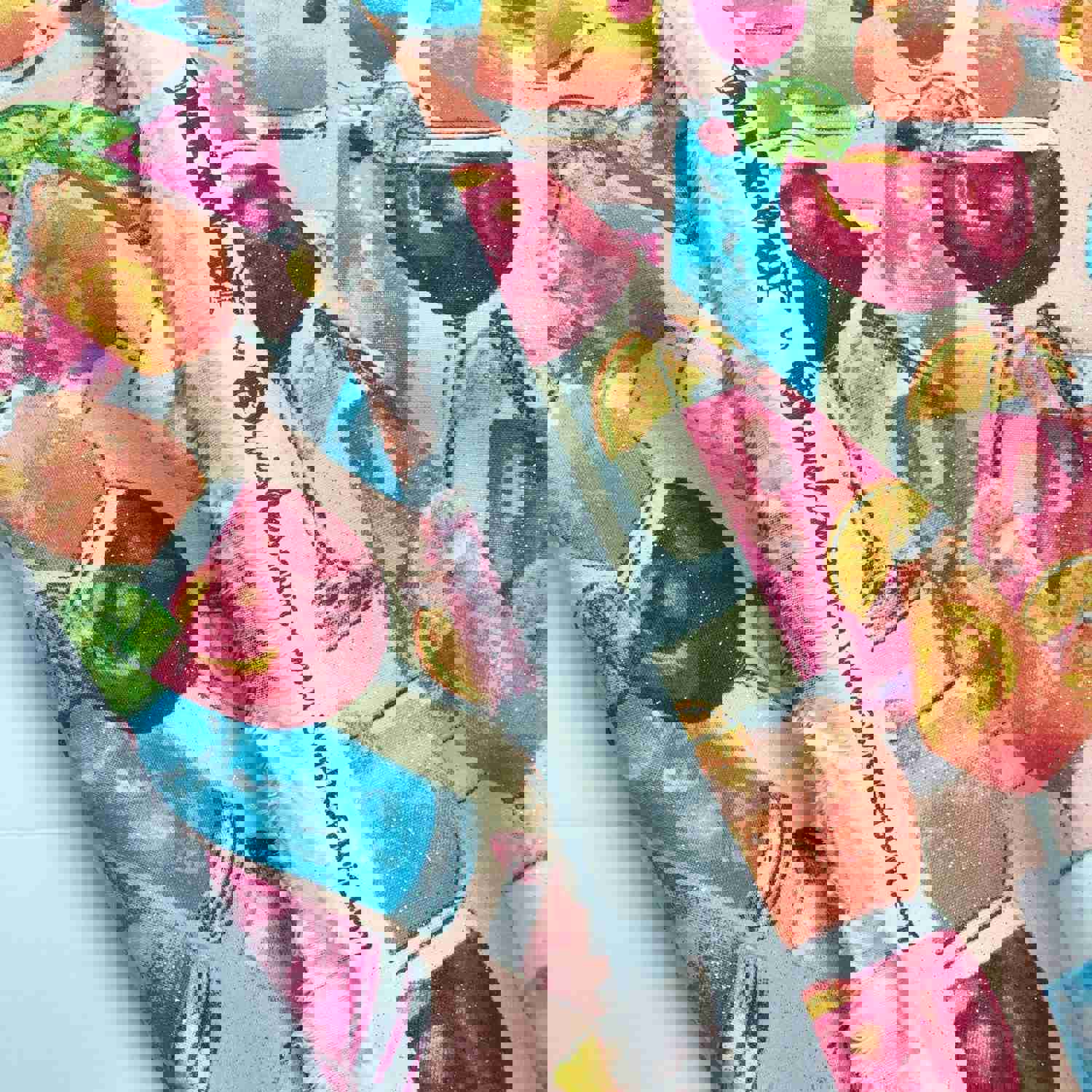 3 Wishes Mixology Mixed Drinks Glitter Multi Cotton Fabric