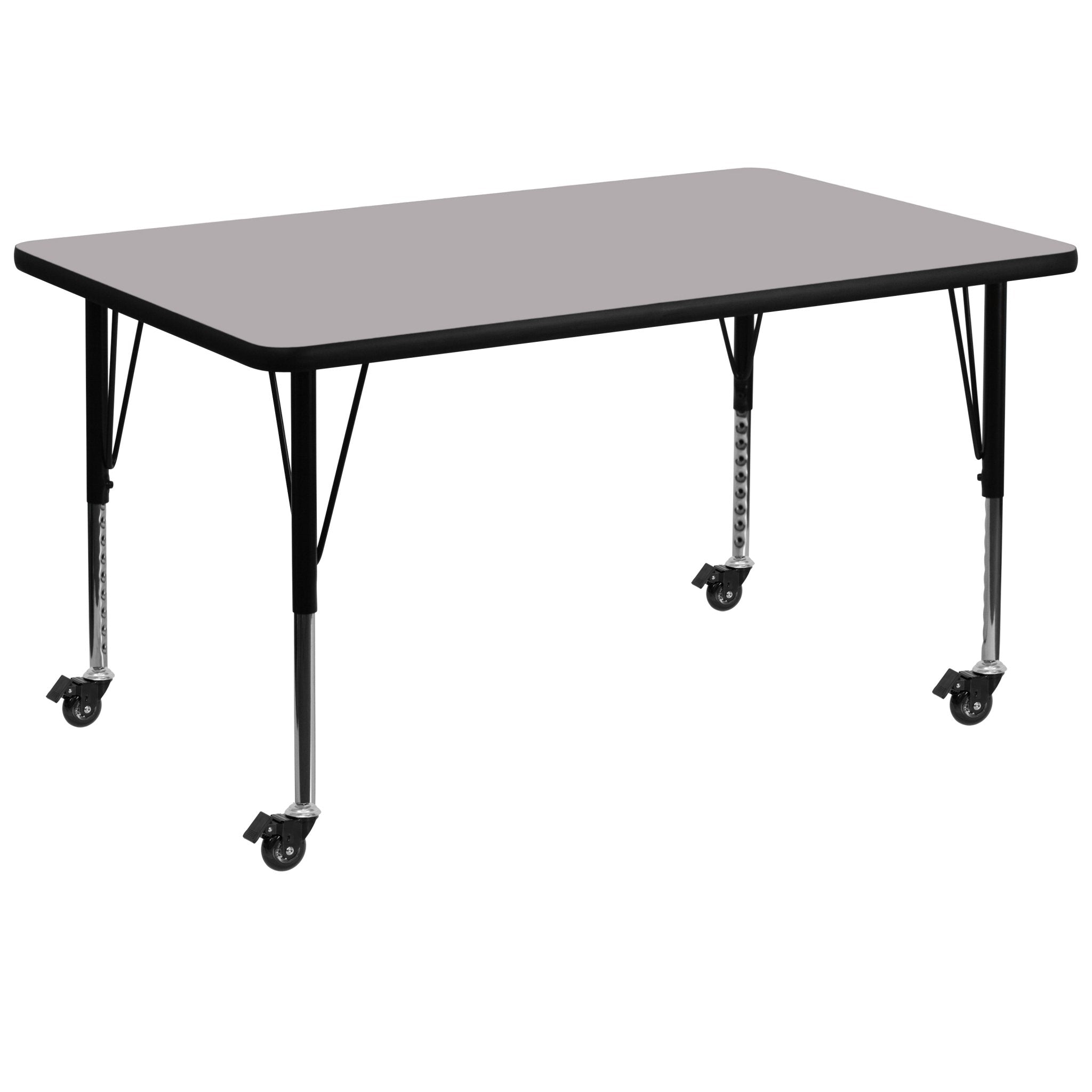 Wren Mobile 36W x 72L Rectangular Thermal Laminate Activity Table - Adjustable Height