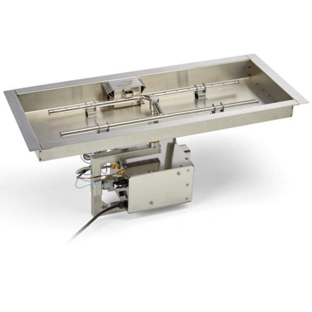 HPC 36 x 14 Rectangle H-Burner Bowl Pan Electronic Ignition Fire Pit Insert